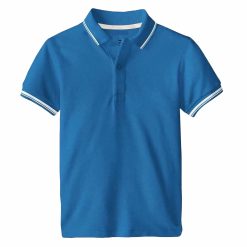 Áo phông có cổ màu xanh dương đậm