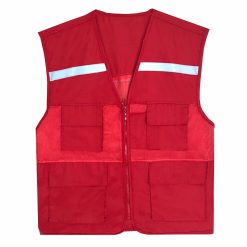 Áo gile phản quang màu đỏ