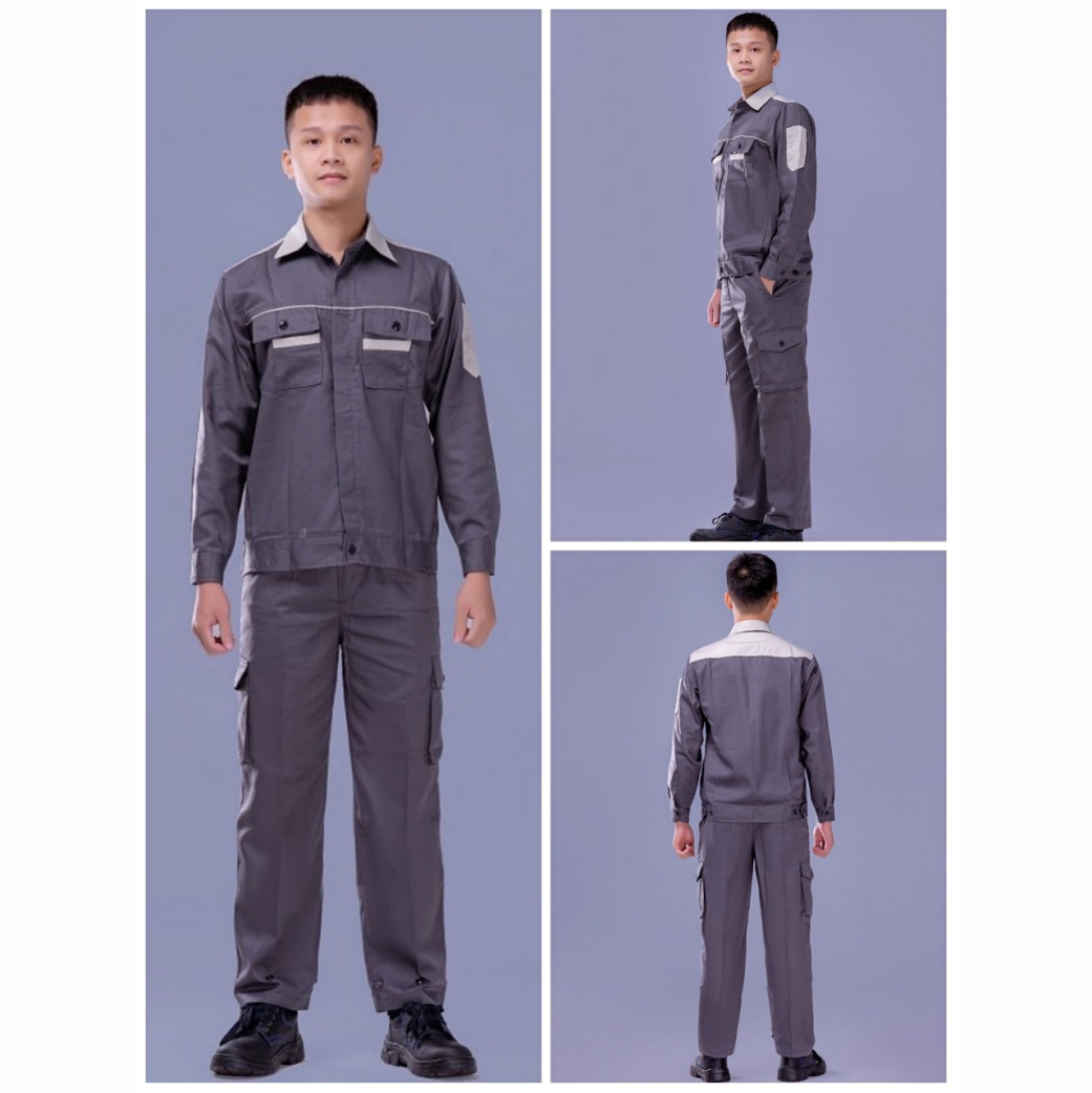 Quần áo xám phối ghi