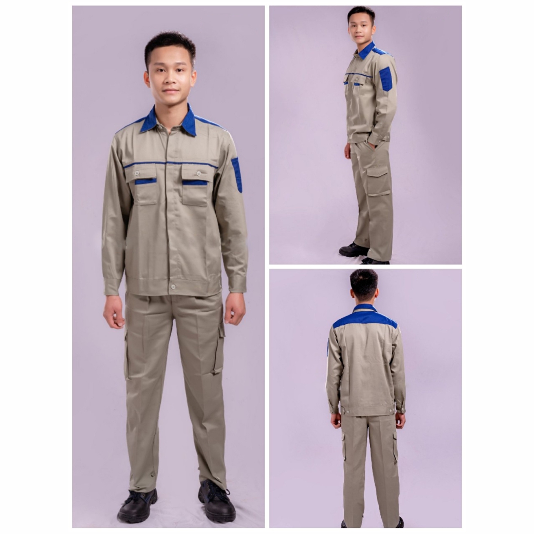 Quần áo ghi phối xanh